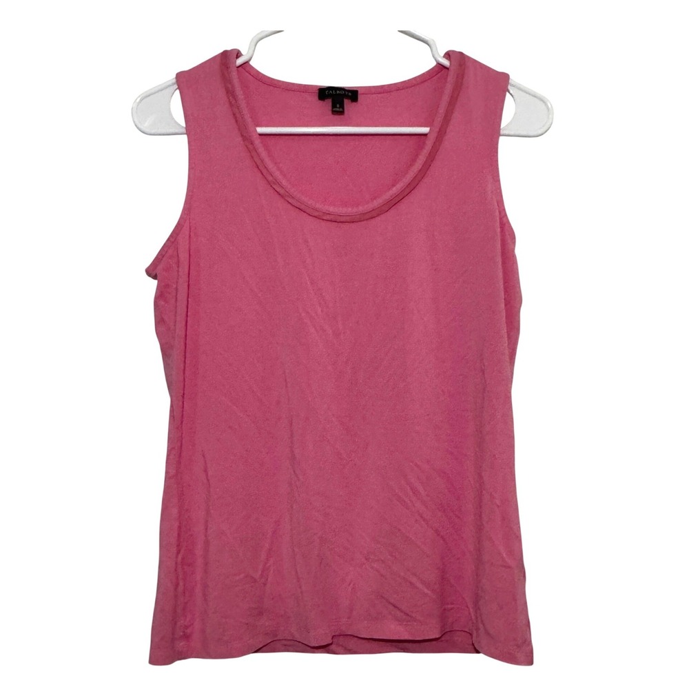 Talbots Tank Top Pink Scoop Neck Sleeveless Womens Small S Casual Layering Shell
